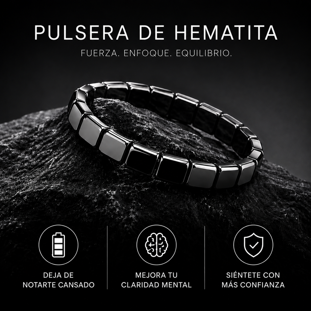 Aurelia™ | Pulsera energética de hematita imperial