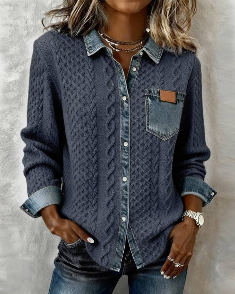 Simone™ | Camisa vaquera de patchwork