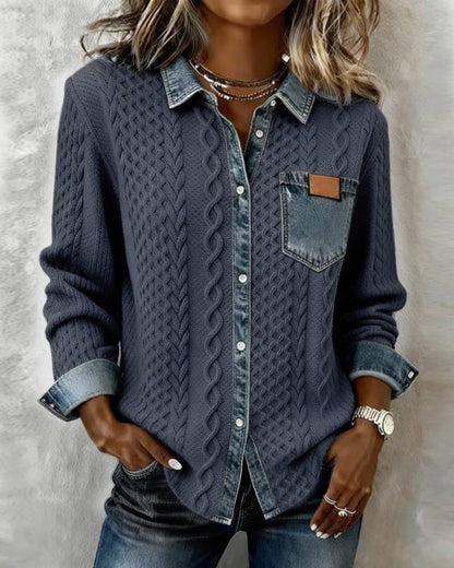 Simone™ | Camisa vaquera de patchwork