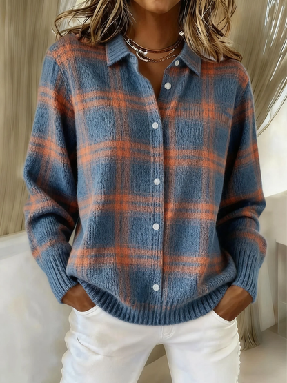 Theresa WarmKnit | Geruit Gebreid Vest - Aurora Classics