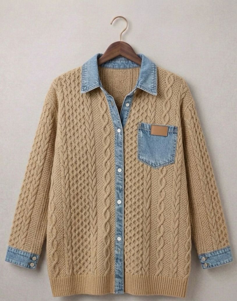 Simone™ | Camisa vaquera de patchwork