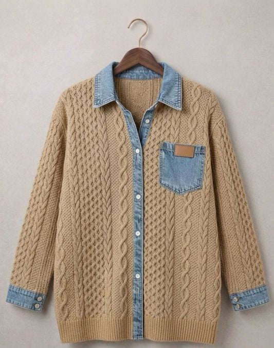Simone™ | Camisa vaquera de patchwork