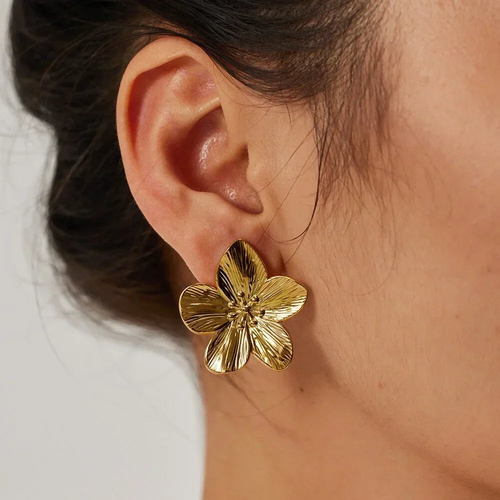 Golden Petal Statement Earrings - Aurora Classics
