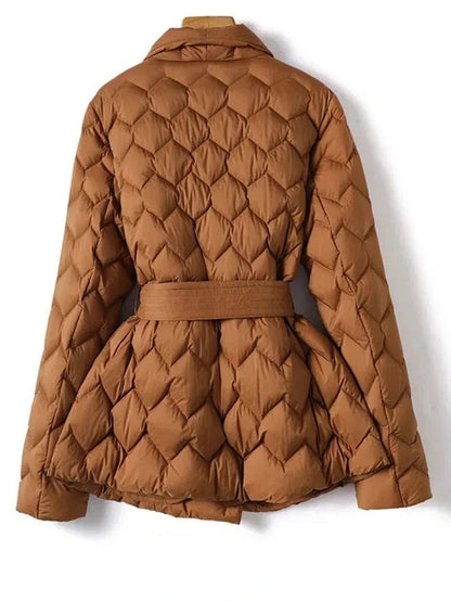Chaqueta cruzada clásica Zoe con cinturón para anudar