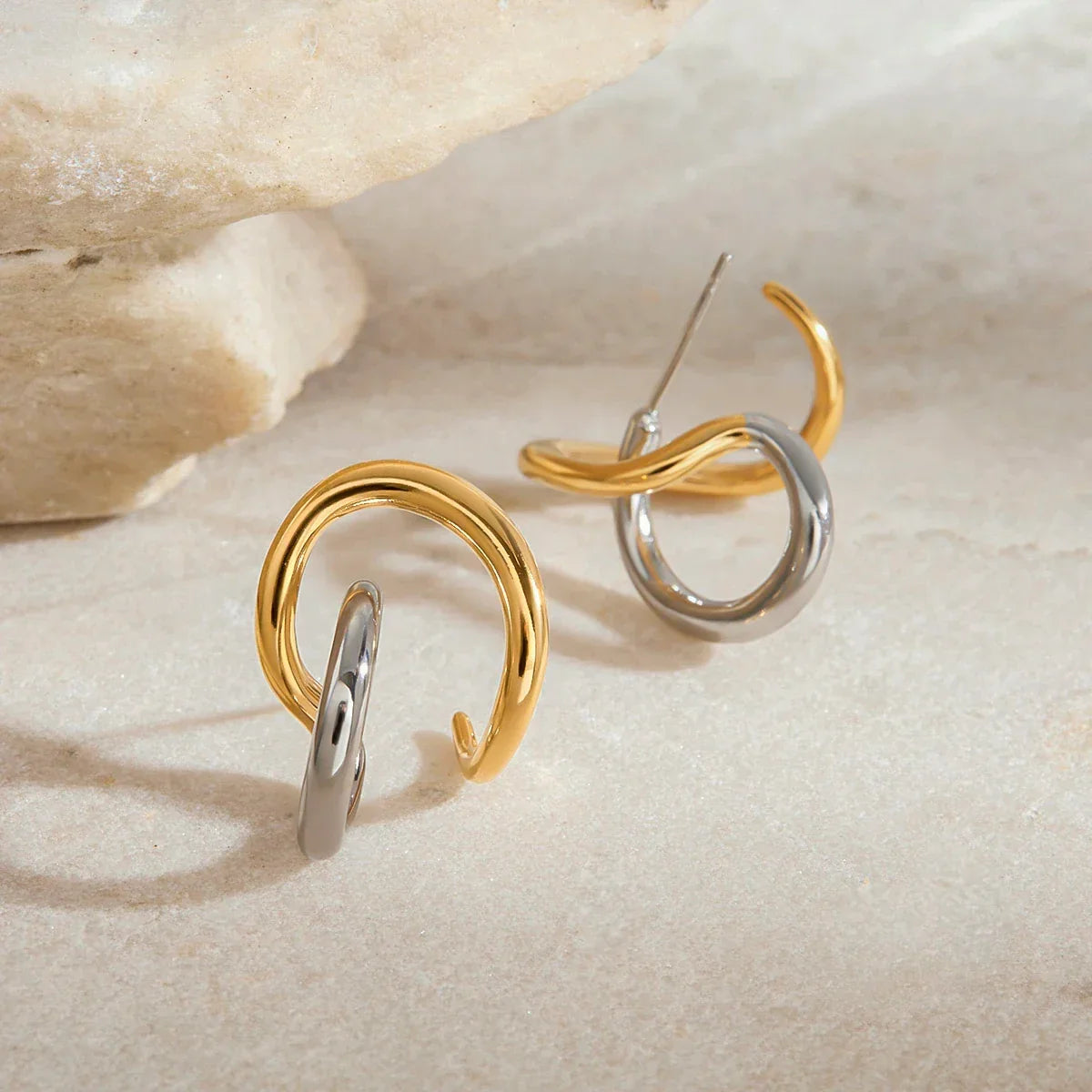 Entwined Two-Tone Earrings - Aurora Classics