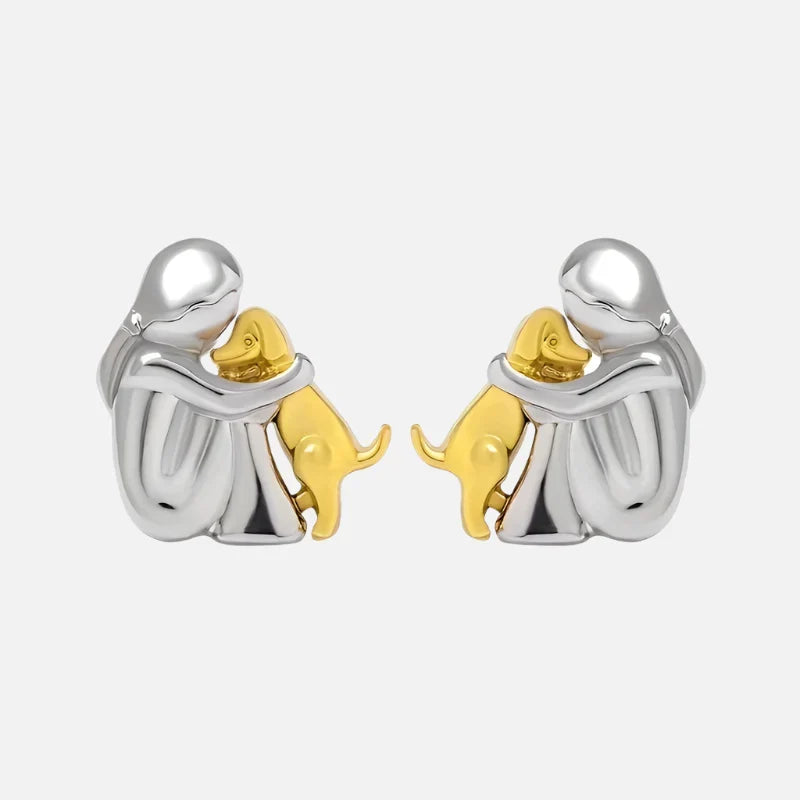 Los aretes Hug — plata y