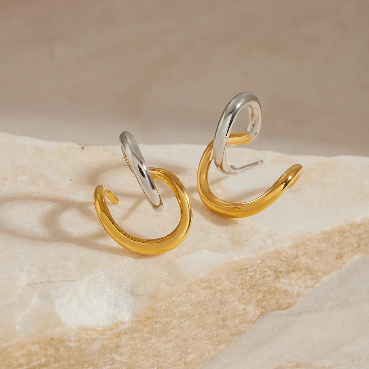Entwined Two-Tone Earrings - Aurora Classics