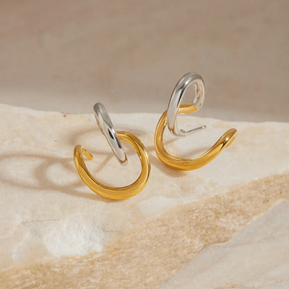 Entwined Two-Tone Earrings - Aurora Classics