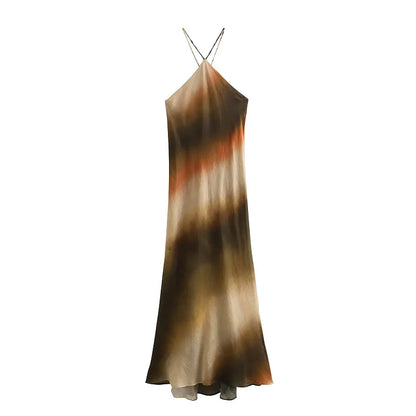 Bloom ™ |  Elegante Tie-Dye Halter Midi-jurk - Aurora Classics