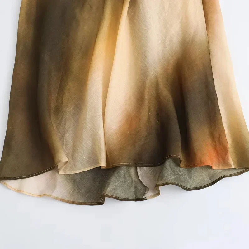 Bloom ™ |  Elegante Tie-Dye Halter Midi-jurk - Aurora Classics