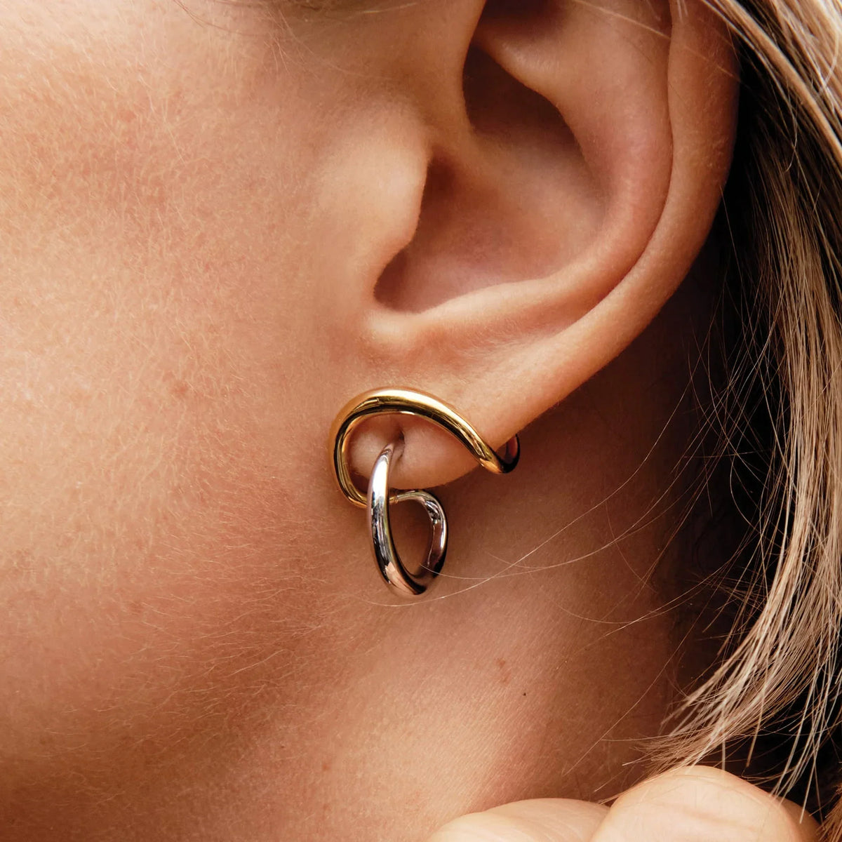 Entwined Two-Tone Earrings - Aurora Classics