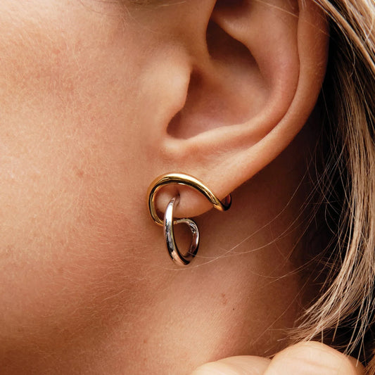 Entwined Two-Tone Earrings - Aurora Classics