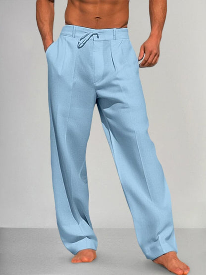 Torino | Pantalones rectos prémium de algodón y lino