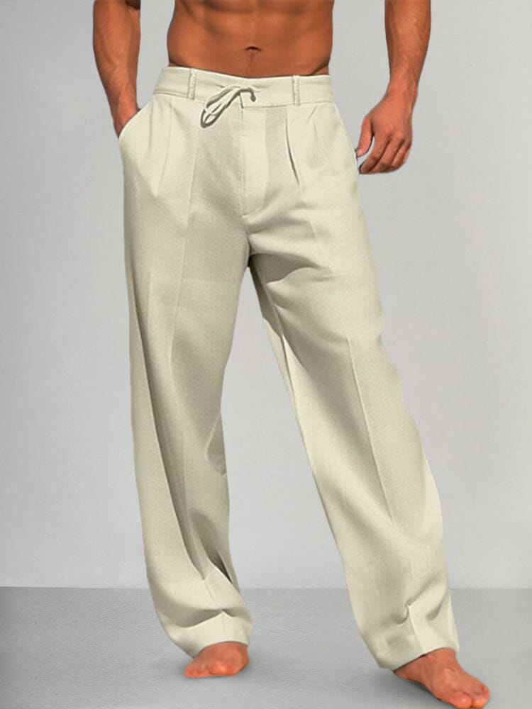 Torino | Pantalones rectos prémium de algodón y lino