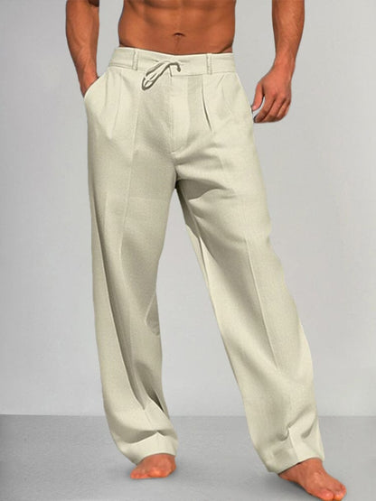 Torino | Pantalones rectos prémium de algodón y lino