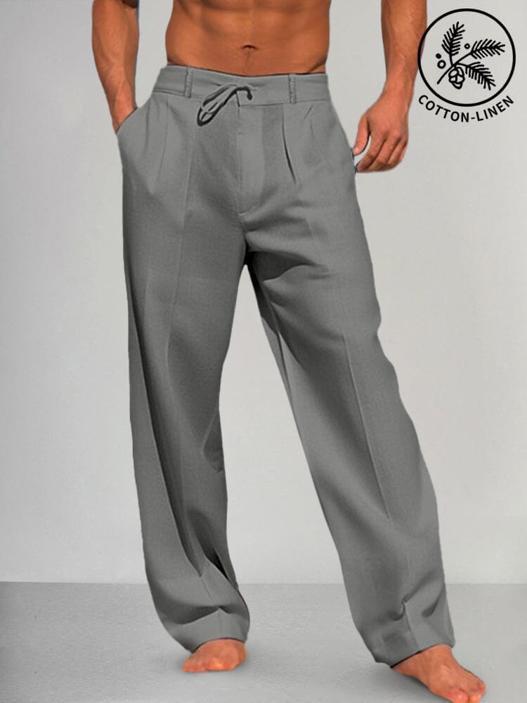 Torino | Pantalones rectos prémium de algodón y lino