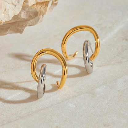 Entwined Two-Tone Earrings - Aurora Classics