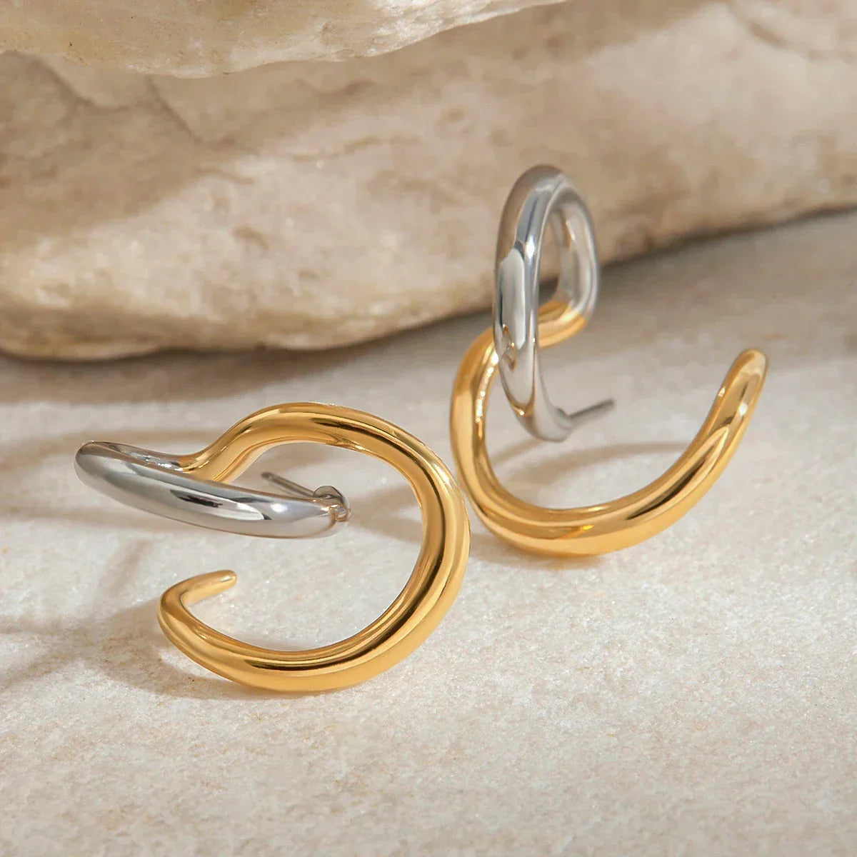 Entwined Two-Tone Earrings - Aurora Classics