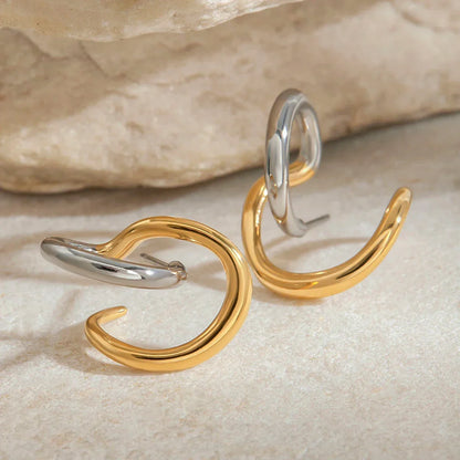 Entwined Two-Tone Earrings - Aurora Classics