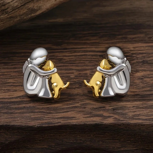 Los aretes Hug — plata y