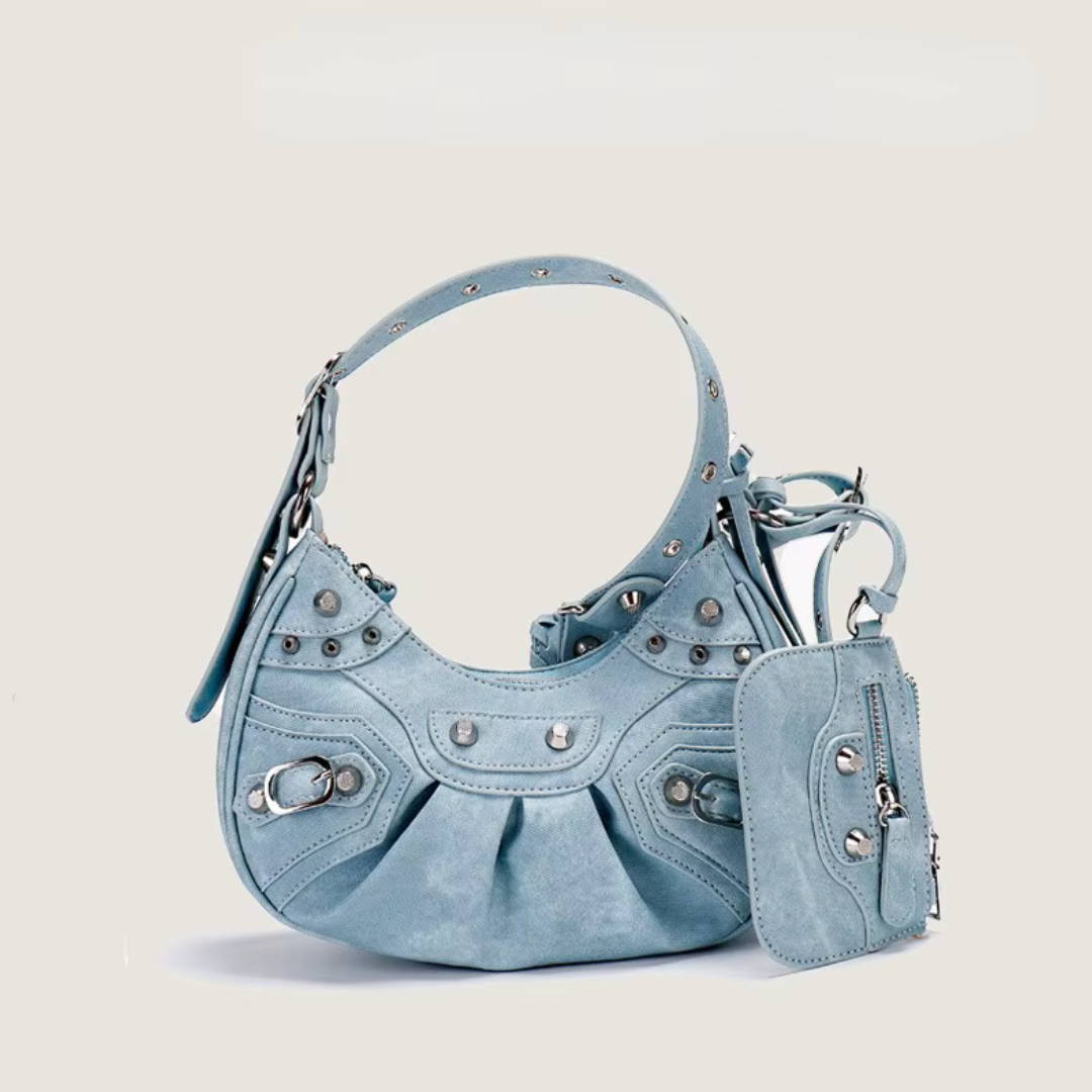 Bolso de Hombro "Meadow" con Remaches y Monedero