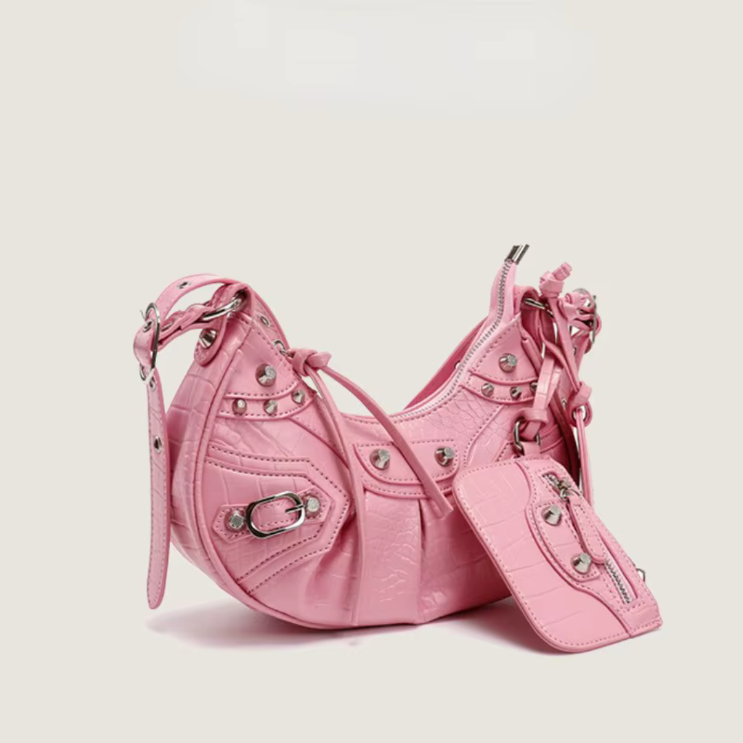 Bolso de Hombro "Meadow" con Remaches y Monedero