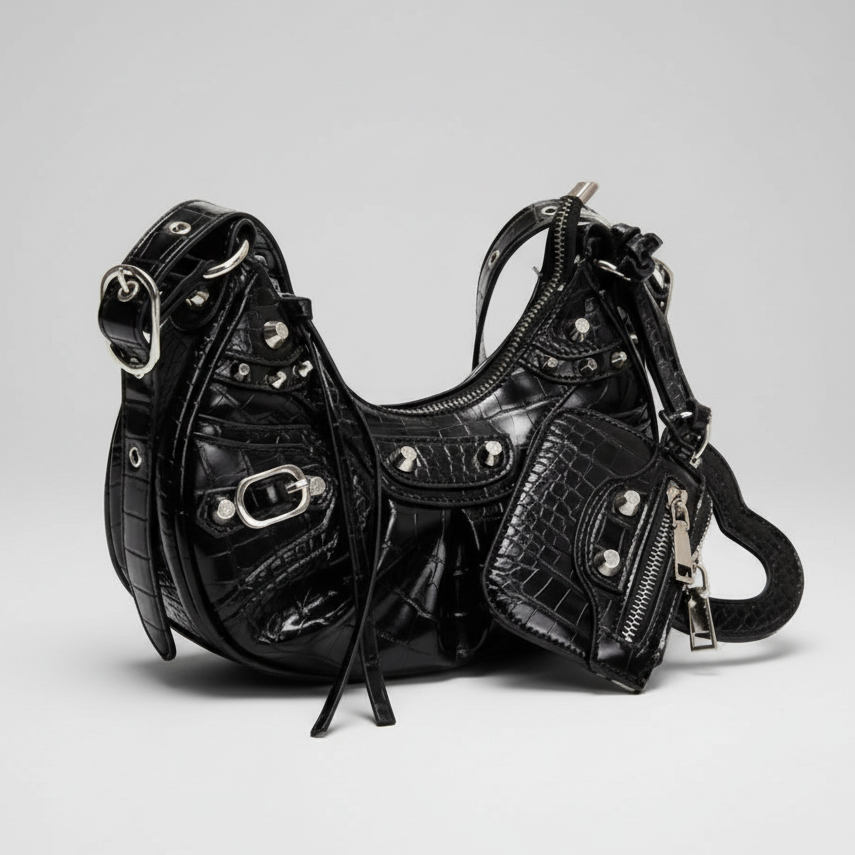 Bolso de Hombro "Meadow" con Remaches y Monedero