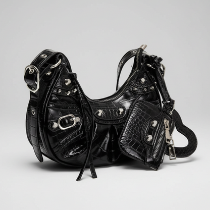 Bolso de Hombro "Meadow" con Remaches y Monedero