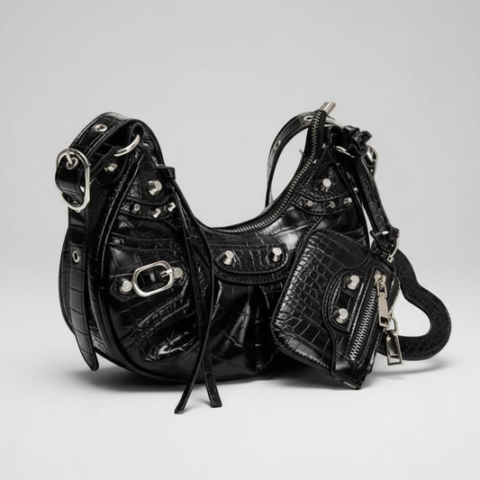 Bolso de Hombro "Meadow" con Remaches y Monedero