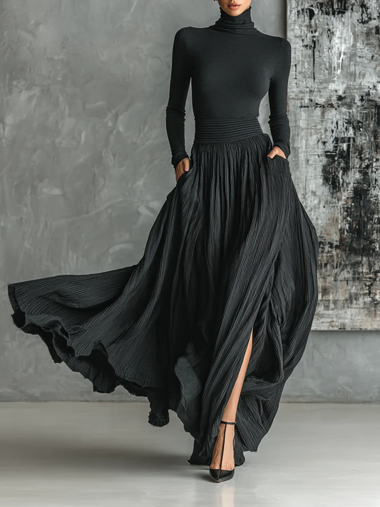 Conjunto Eva - Blusa y Falda Plisada