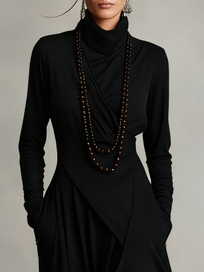 Vestido Eloísa - Diseño Asimétrico de Cuello Alto