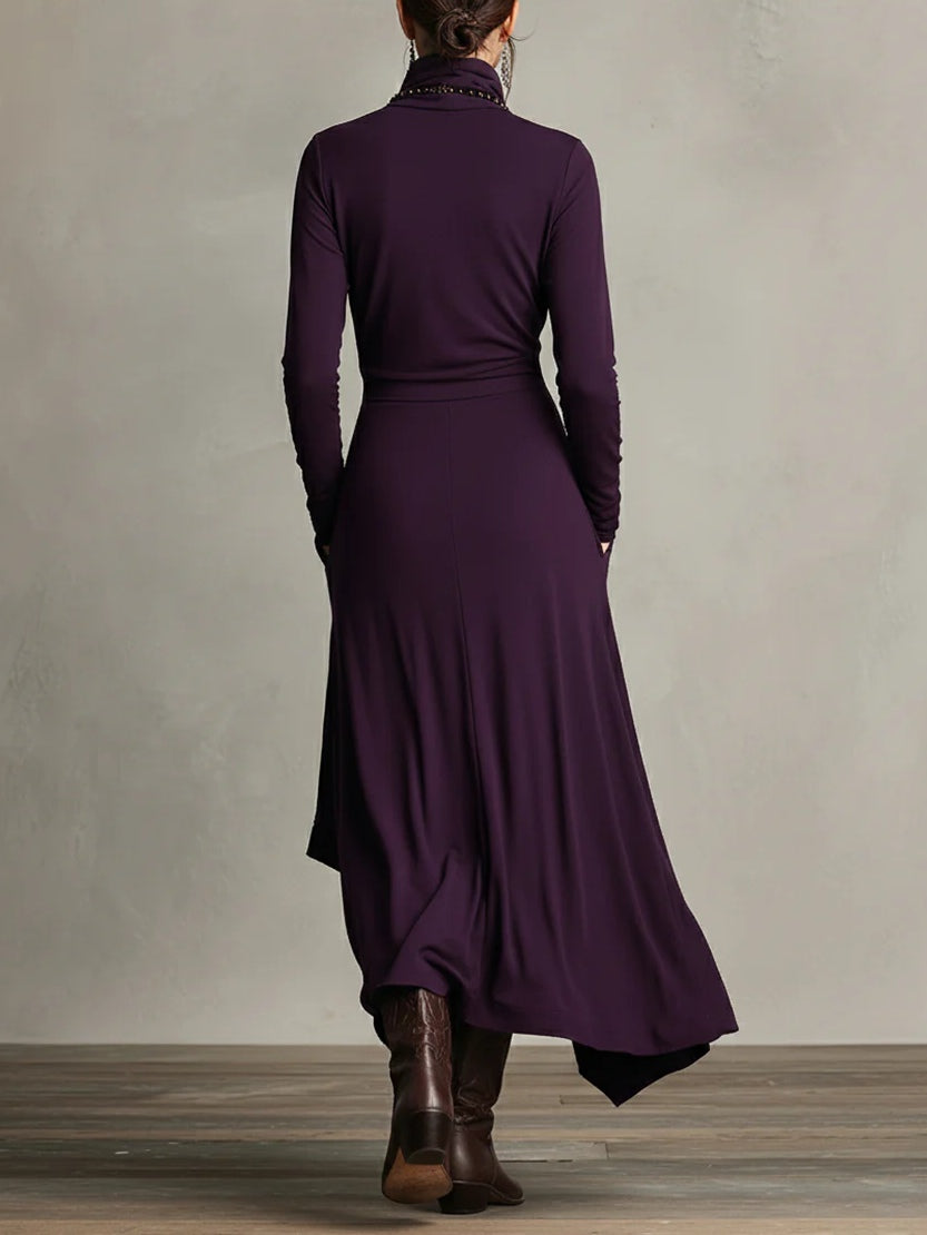 Vestido Eloísa - Diseño Asimétrico de Cuello Alto