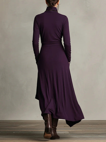Vestido Eloísa - Diseño Asimétrico de Cuello Alto