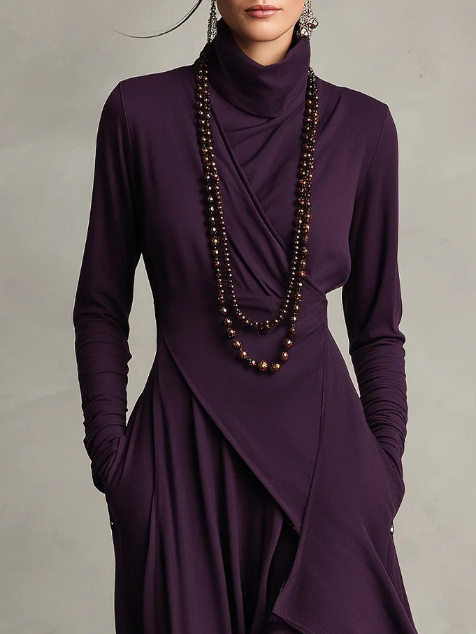 Vestido Eloísa - Diseño Asimétrico de Cuello Alto