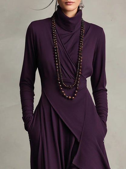 Vestido Eloísa - Diseño Asimétrico de Cuello Alto
