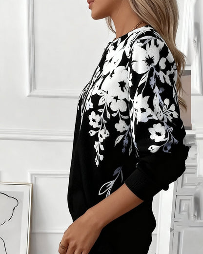 Sudadera estampada con media cremallera y cuello
