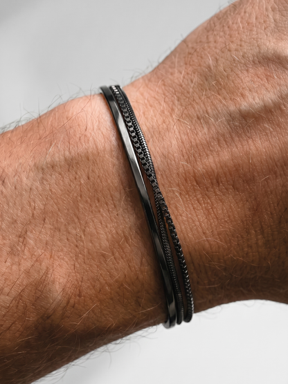 Conjunto de pulseras apilables Trío minimalista