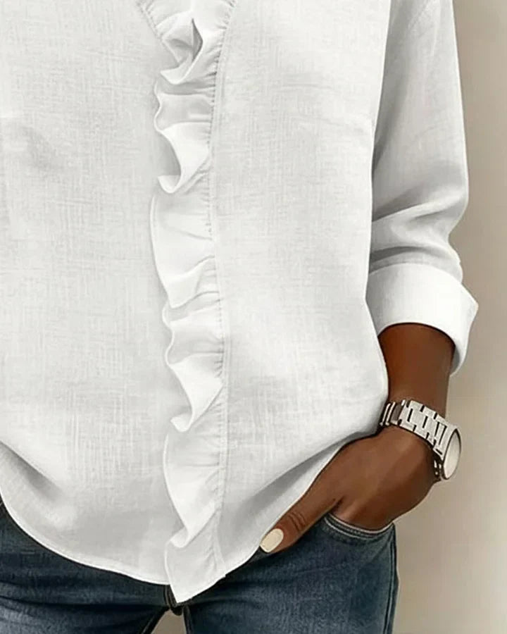 Susan | Blusa delicada con cuello en V y volantes