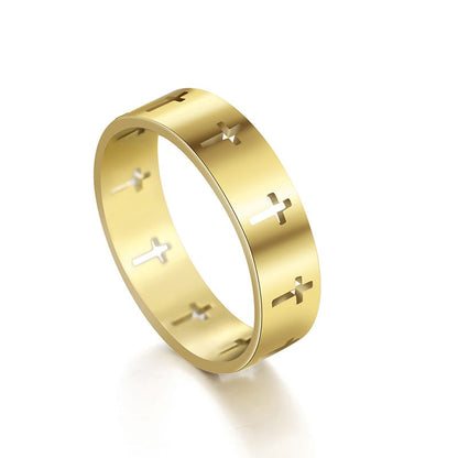 El anillo de devoción — diseño con recorte de cruz