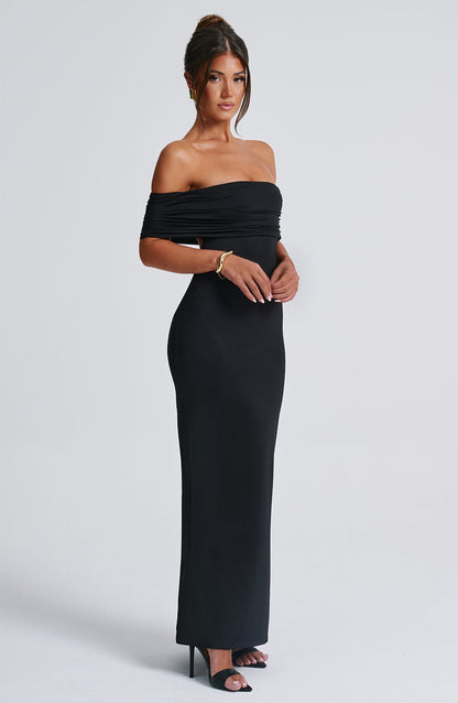 Bloom ™ |  Kellyn – Verfijnde Bardot Maxi-jurk - Aurora Classics