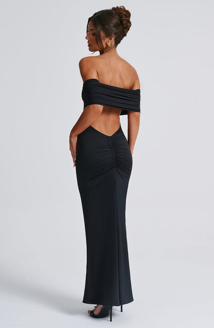 Bloom ™ |  Kellyn – Verfijnde Bardot Maxi-jurk - Aurora Classics