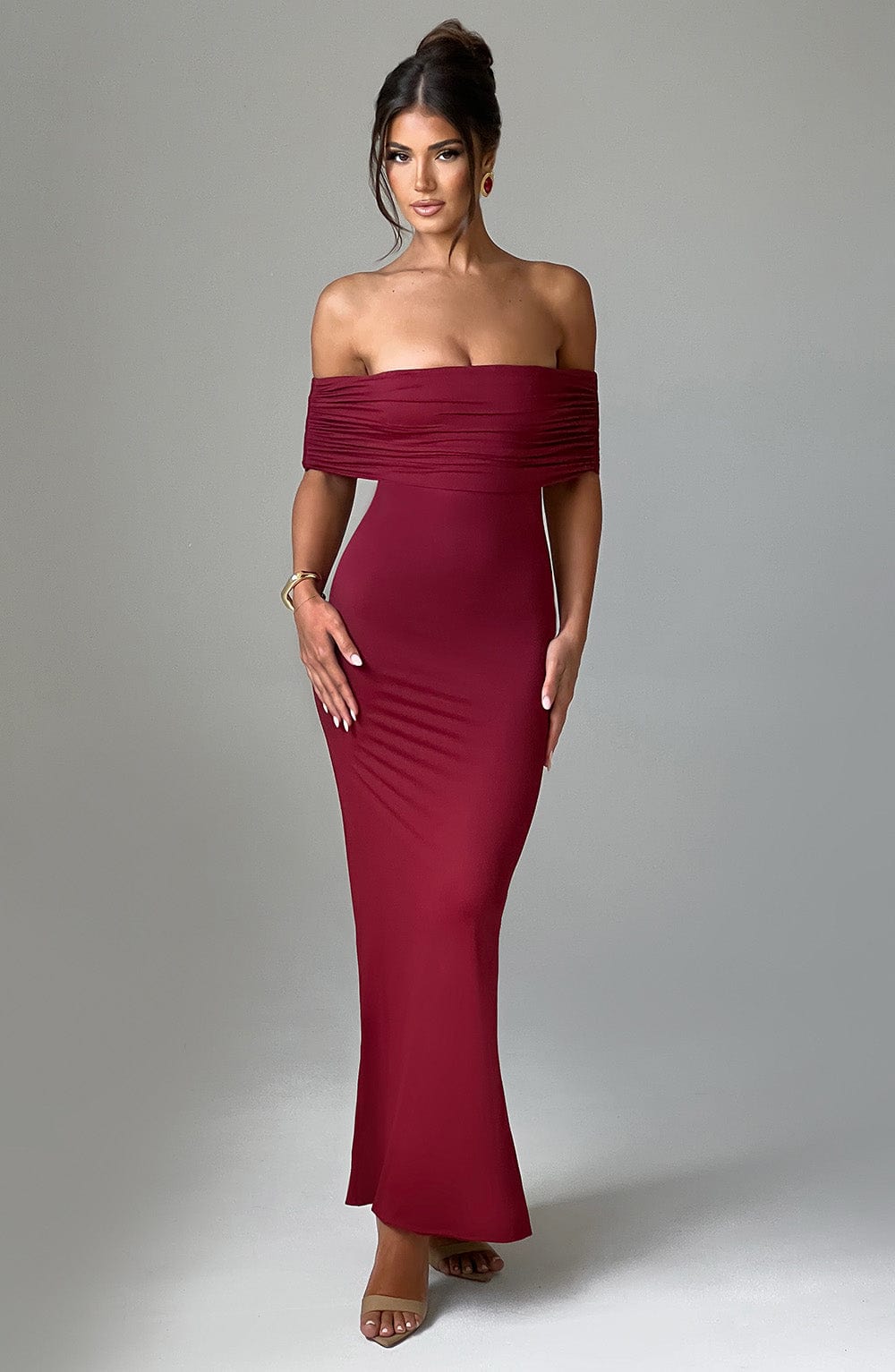 Bloom ™ |  Kellyn – Verfijnde Bardot Maxi-jurk - Aurora Classics