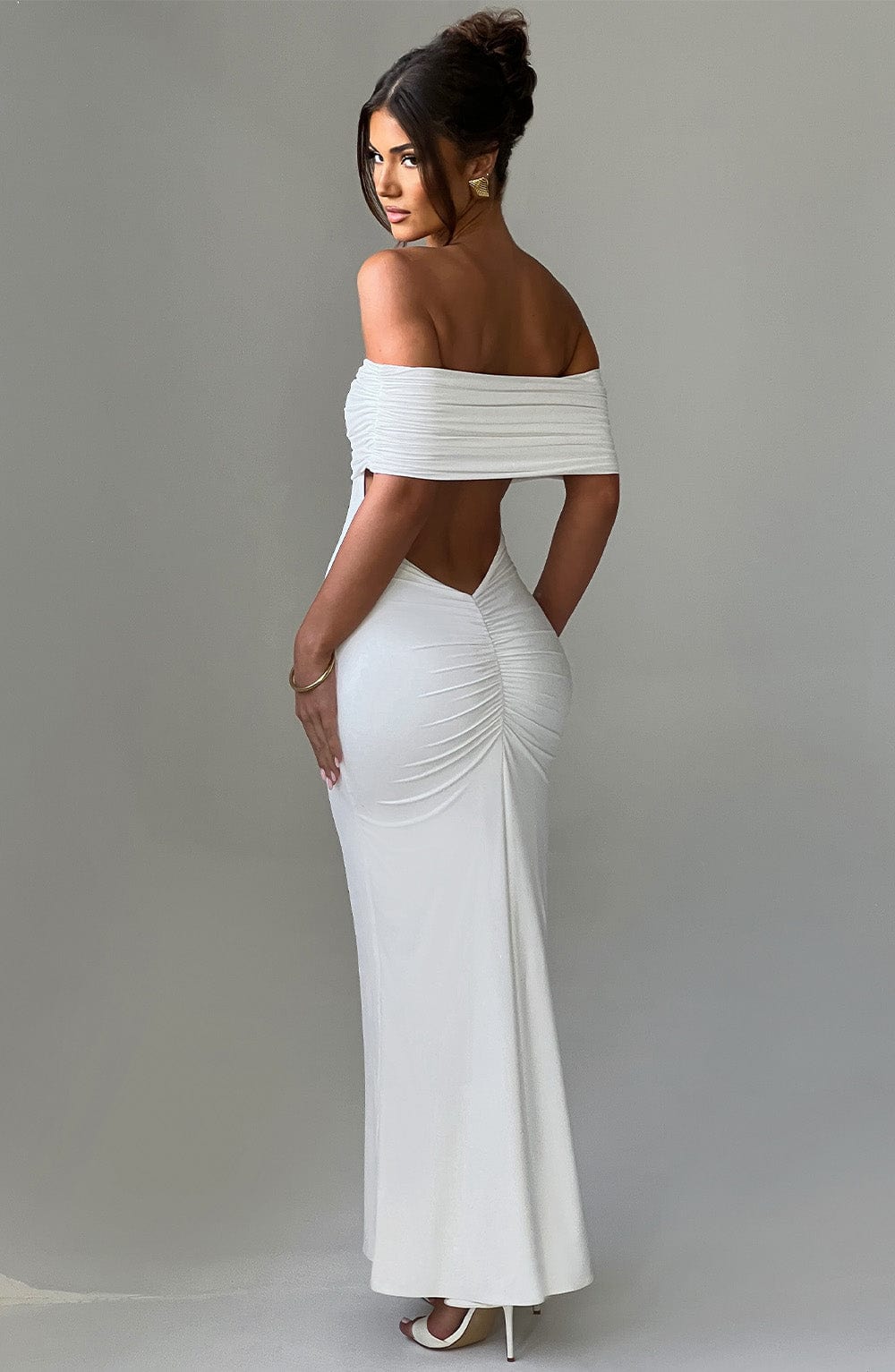 Bloom ™ |  Kellyn – Verfijnde Bardot Maxi-jurk - Aurora Classics
