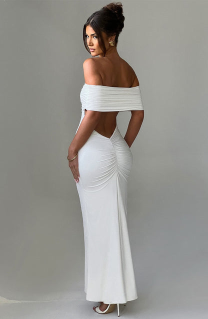 Bloom ™ |  Kellyn – Verfijnde Bardot Maxi-jurk - Aurora Classics