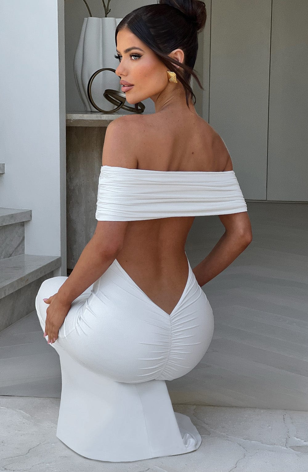 Bloom ™ |  Kellyn – Verfijnde Bardot Maxi-jurk - Aurora Classics