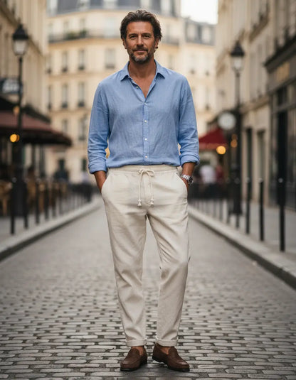 Lago | Pantalones elegantes de lino prémium