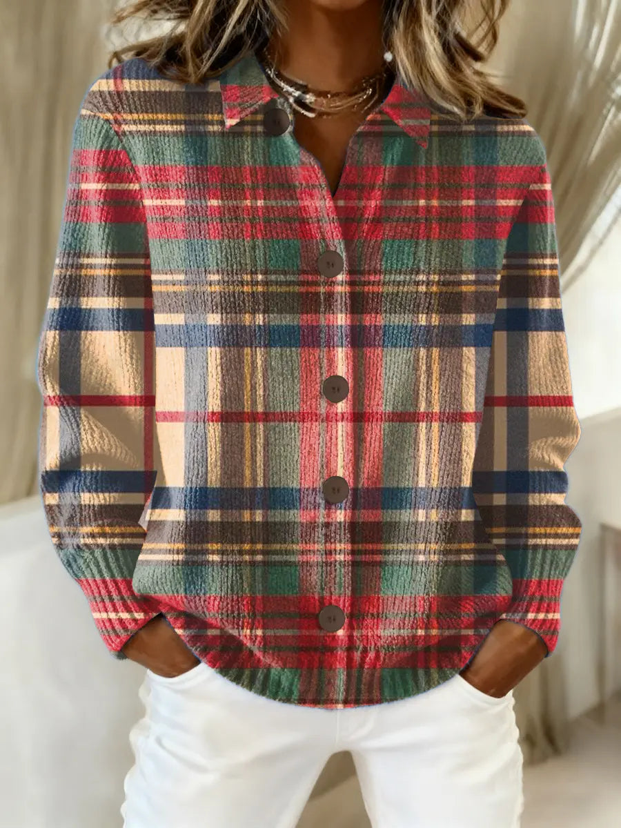 Theresa WarmKnit | Geruit Gebreid Vest - Aurora Classics