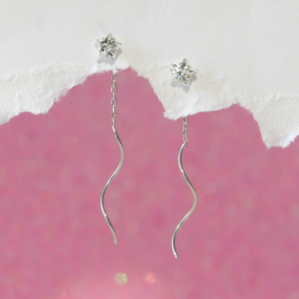 Pendientes de Olas de Estrella de Cristal
