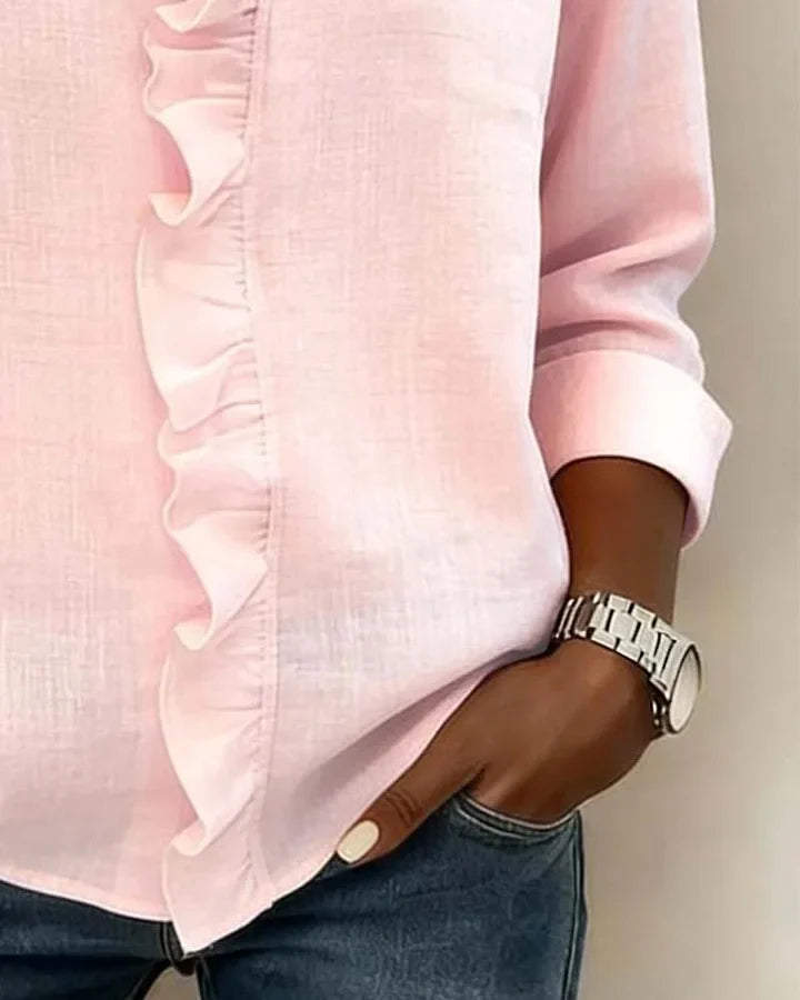 Susan | Blusa delicada con cuello en V y volantes