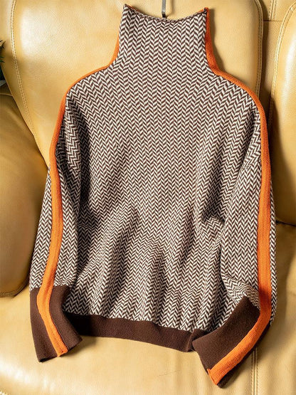 Elara | Suéter de cuello alto con rayas en contraste